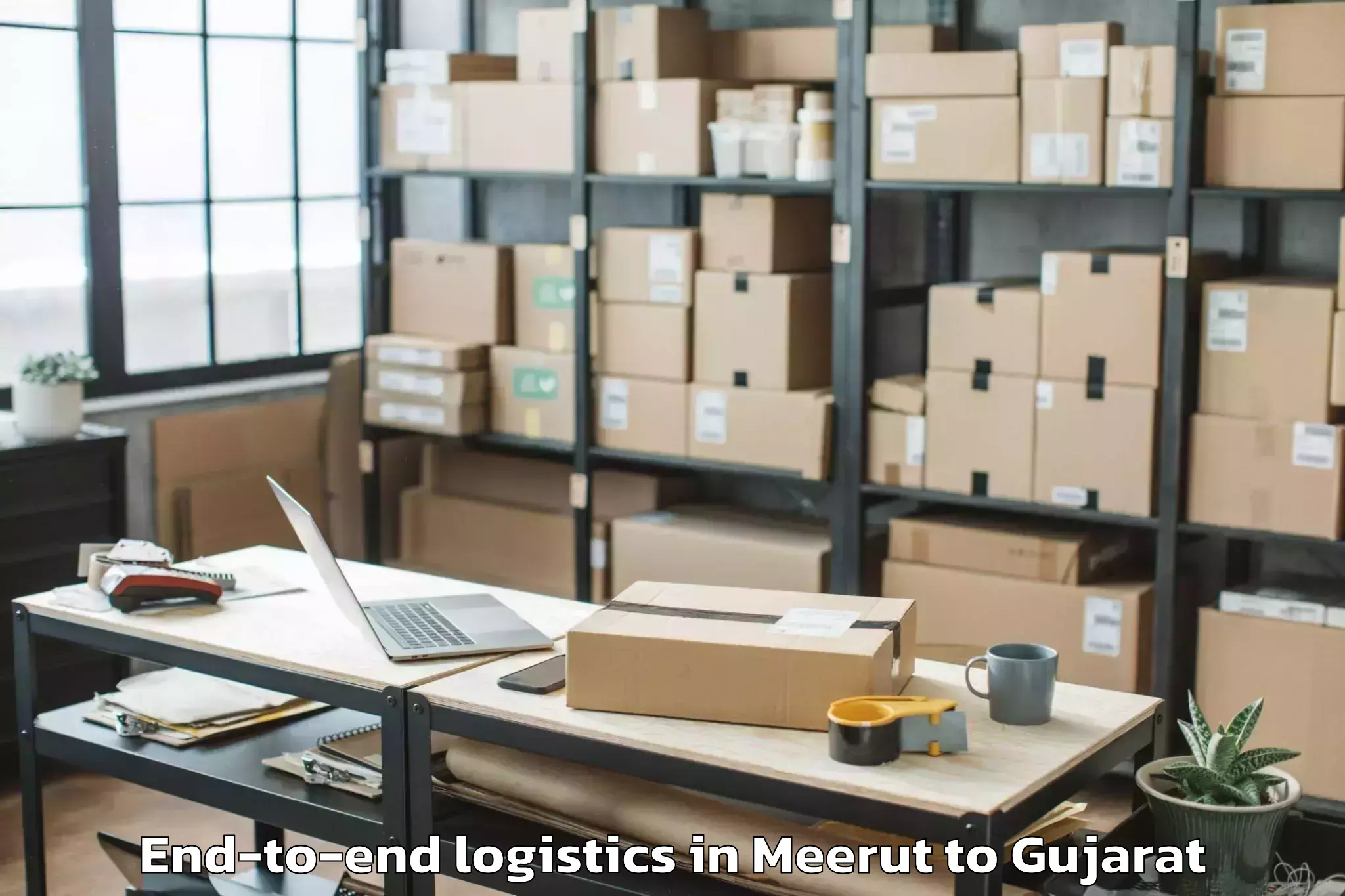 Affordable Meerut to Gadhada End To End Logistics